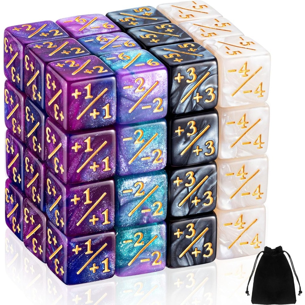 Game Token Counter - 48 Pcs Counter Dice -1/+1 Counters
