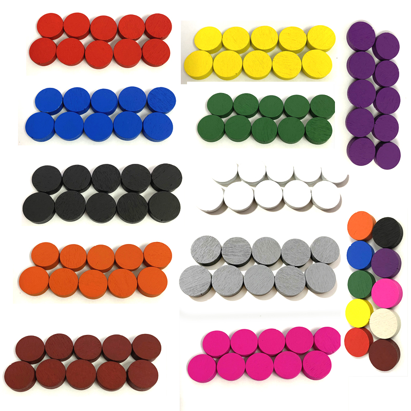Board Game The Sims - 100pieces Diameter 15*5MM Wooden Pawn Game