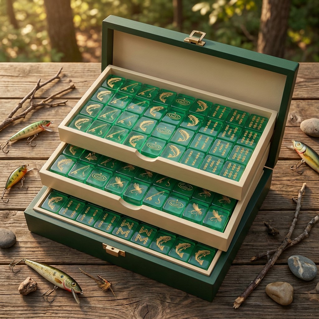 Yearbook Board Game Theme - Custom Fishing Lake Themed Green Acrylic
