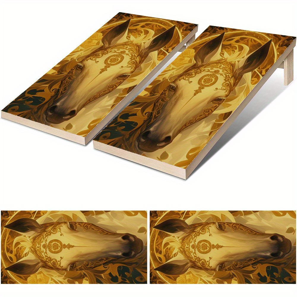 Board Game Film - Gorgeous Gold Decorated Horse Head Waterproof