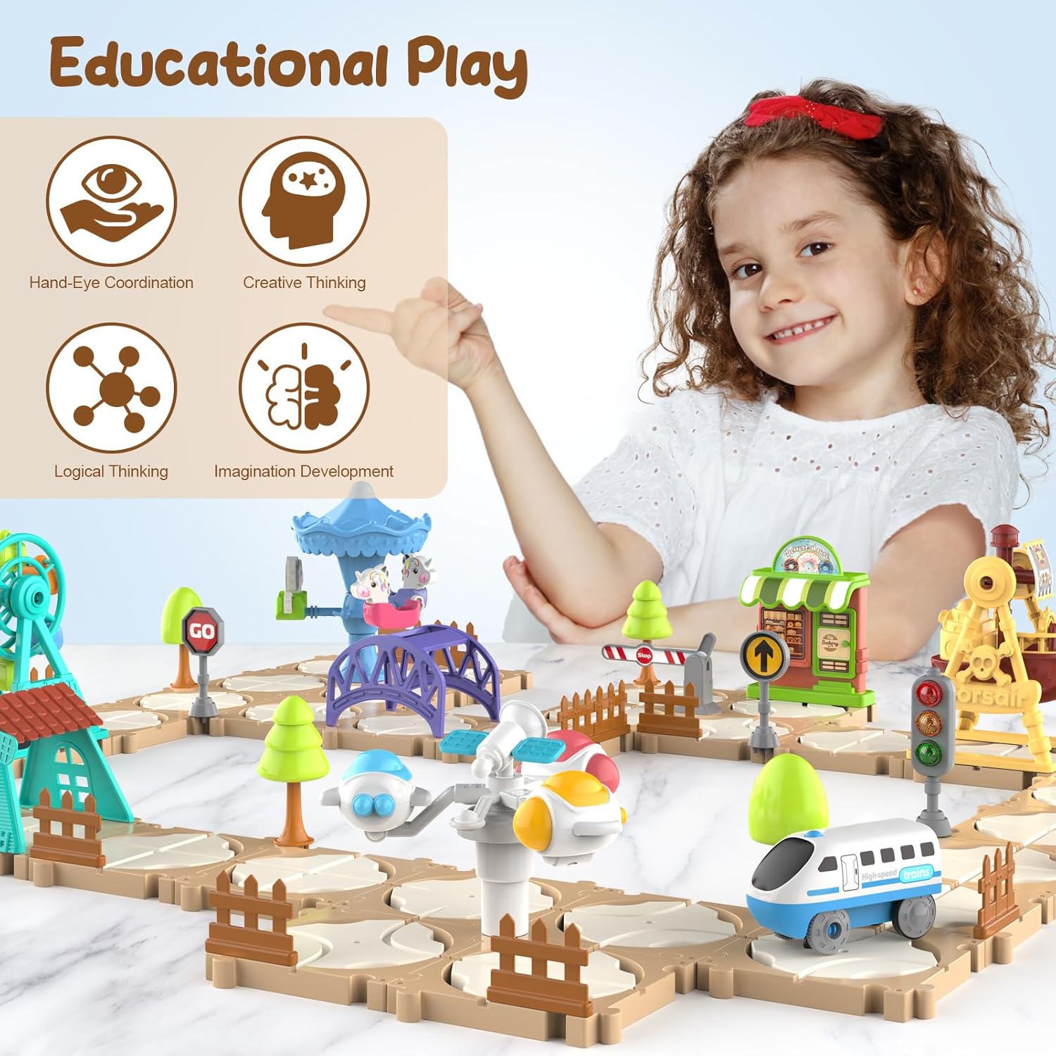 DIY Puzzle Track Car Set Assem - đánh giá và giá Board Game For Kids