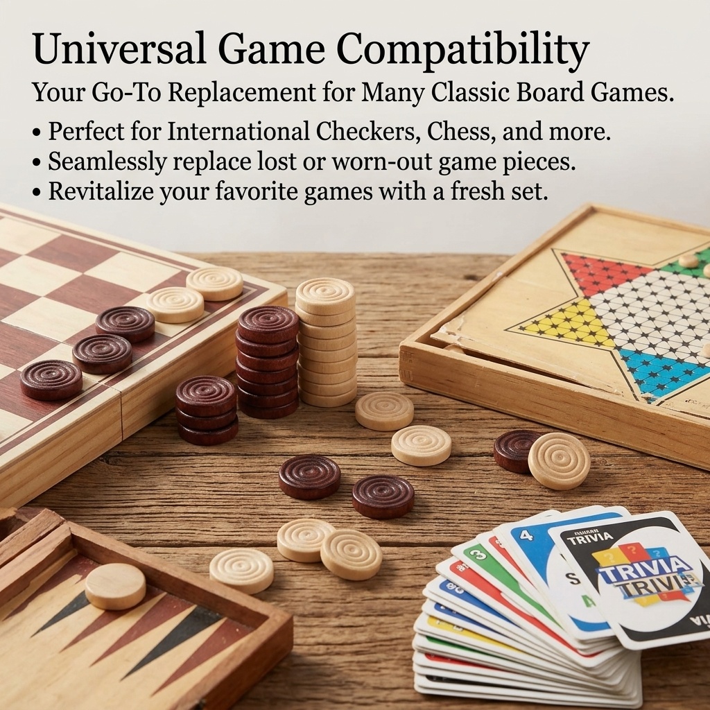 24 Pcs/Set Wooden Round Checke - đánh giá và giá Board Game Harvest