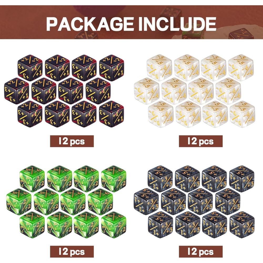 48 Pcs Counter Dice -1/+1 Coun - đánh giá và giá Game Token Counter
