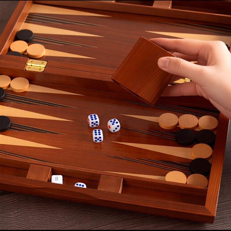 Solid Wood Backgammon 11-19 In - đánh giá và giá Board Game Harvest