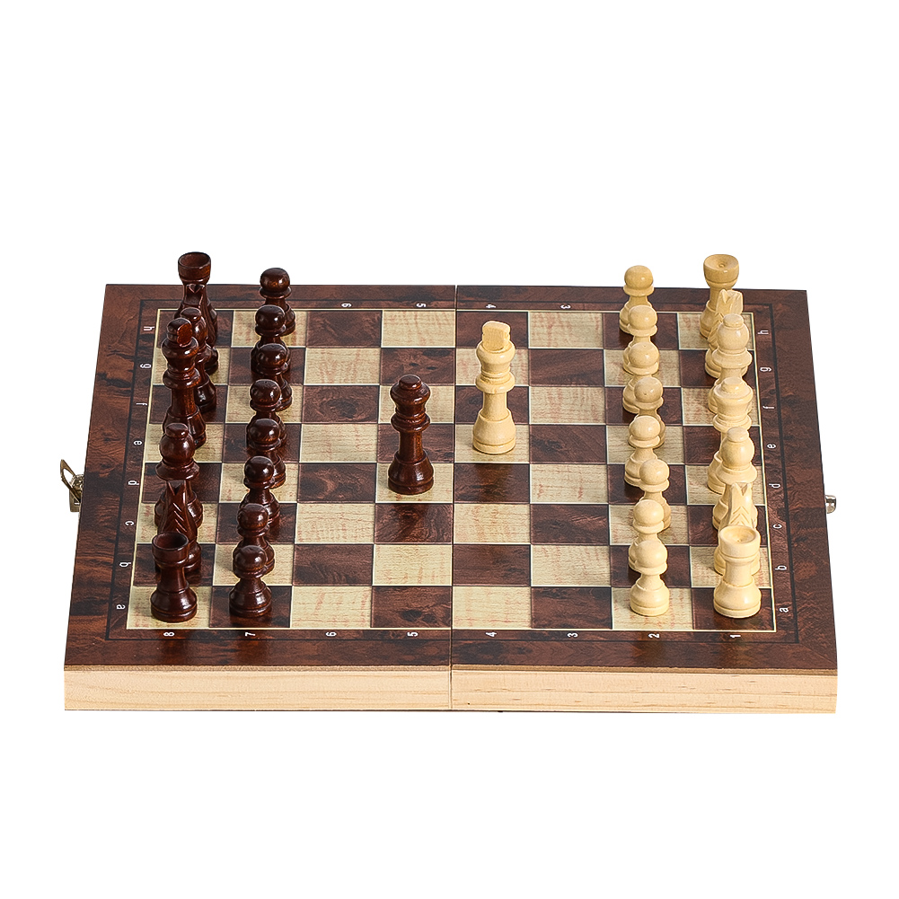 Wooden 3-in-1 Checkers Backgam - đánh giá và giá Board Game Harvest