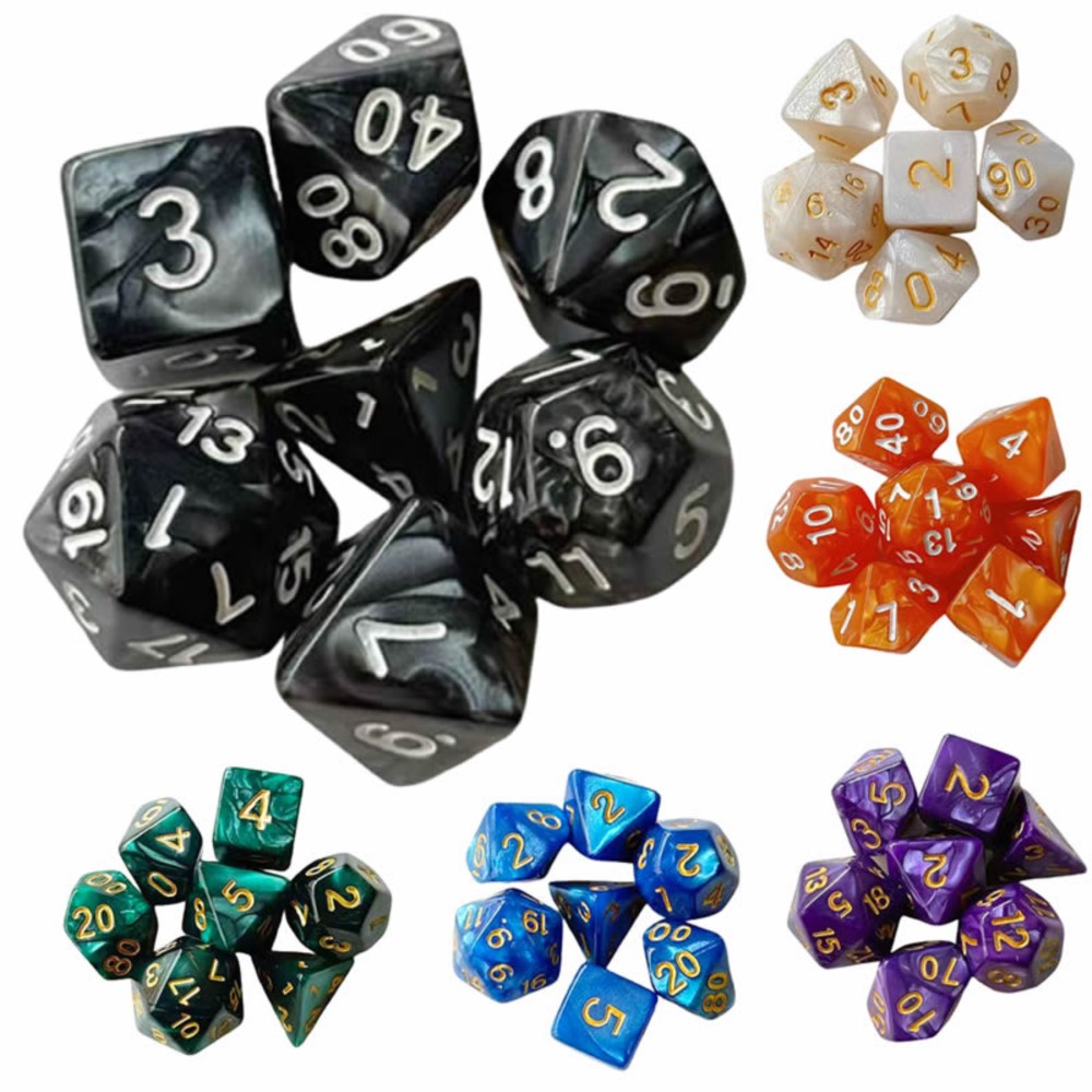 7pcs Dice Set Board Games Roll - đánh giá và giá Game Token Counter